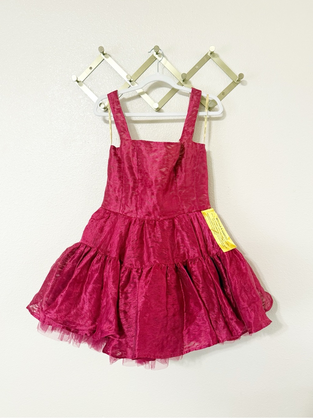 Bronx And Banco Tiara Mini Dress in Burgundy Pink Puff Skirt Tulle Cupcake XL - Picture 4 of 8